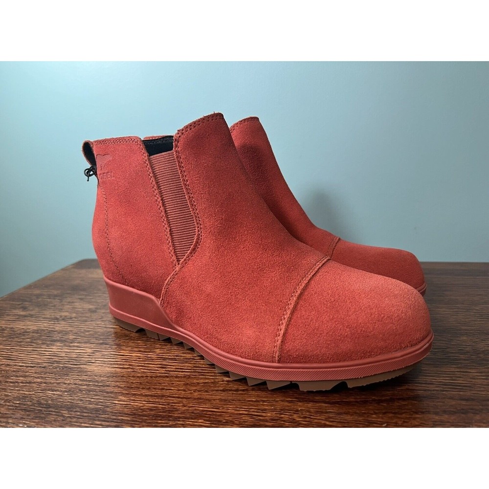 Women's Sorel Evie Burnt Orange Wedge Bootie NL4910-849